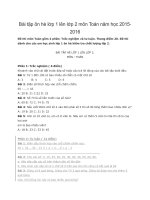Bài tập ôn hè lớp 1 lên lớp 2 môn toán năm học 2015 2016 