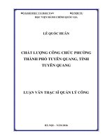 Chất lượng công chức phường thành phố Tuyên Quang, tỉnh Tuyên Quang (LV thạc sĩ)