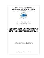 Giải pháp quản lý nợ xấu tại các ngân hàng thương mại việt nam 