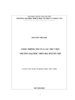 Cổng thông tin của các thư viện trường đại học trên địa bàn hà nội 