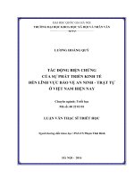 Tác động biện chứng của sự phát triển kinh tế đến lĩnh vực bảo vệ an ninh – trật tự ở việt nam hiện nay 