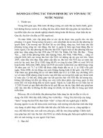 ĐÁNH GIÁ CÔNG tác THẨM ĐỊNH dự án vốn đầu tư nước NGOÀI