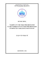 Nghiên cứu thu nhận phlorotannin và thử nghiệm sản xuất bột phlorotannin từ rong nâu sargassum polycystum 