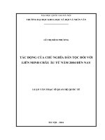 Tác động của chủ nghĩa dân tộc đối với liên minh châu âu từ năm 2004 đến nay 