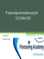 RF system design and simulation using gan workshop bangalore march2015