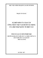 Sự biến đổi của giai cấp công nhân việt nam dưới tác động của hội nhập quốc tế hiện nay (tt) 