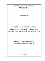 Nghiên cứu một số đặc điểm hình thái và thể lực của học sinh trường THPT trung giã   sóc sơn   hà nội 