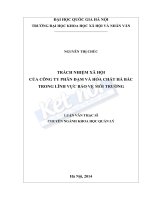 Trách nhiệm xã hội của công ty Phân đạm và Hóa chất Hà Bắc trong lĩnh vực bảo vệ môi trường