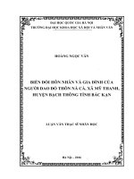 Biến đổi hôn nhân và gia đình của người dao đỏ thôn nà cà, mỹ thanh, huyện bạch thông, tỉnh bắc kạn 