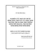 Nghiên cứu một số chỉ số hình thái, thể lực của học sinh trường trung học phổ thông đinh tiên hoàng, thành phố ninh bình, tỉnh ninh bình 