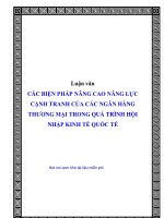 Các biện pháp nâng cao năng lực cạnh tranh của các ngân hàng thương mại trong quá trình hội nhập kinh tế quốc tế