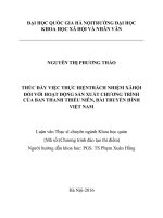 Thúc đẩy việc thực hiện trách nhiệm xã hội đối với hoạt động sản xuất chương trình của ban thanh thiếu niên, đài truyền hình việt nam