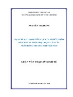 Hạn chế tác động tiêu cực của sở hữu chéo đảm bảo an toàn hoạt động các ngân hàng thương mại việt nam 
