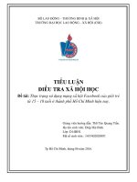 Thực trạng sử dụng mạng xã hội facebook của giới trẻ từ 15 – 18 tuổi ở thành phố hồ chí minh hiện nay