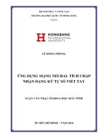 ỨNG DỤNG MẠNG NEURAL TÍCH CHẬP NHẬN DẠNG ký tự số VIẾT TAY