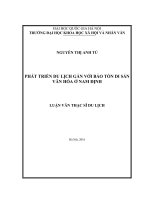 Phát triển du lịch gắn với bảo tồn di sản văn hóa ở nam định 