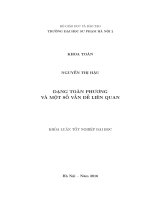 Dạng toàn phương và một số vấn đề liên quan 