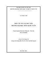 Nhu cầu tin tại thư viện trường đại học trần quốc tuấn 