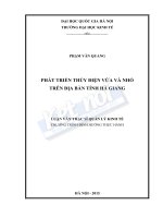 Phát triển thủy điện vừa và nhỏ trên địa bàn tỉnh Hà Giang