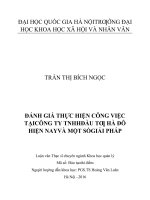 Đánh giá thực hiện công việc tại Công ty Trách nhiệm hữu hạn Đầu tư Hà Đô hiện nay và một số giải pháp