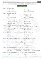 120 CÂU TRẮC NGHIỆM ĐS 10 CHƯƠNG 4