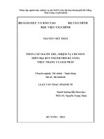 Phân cấp nguồn thu, nhiệm vụ chi NSNN trên địa bàn thành phố Đà Nẵng, thực trạng và giải pháp