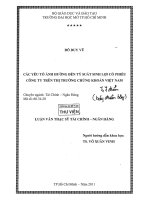 Các yếu tố ảnh hưởng đến tỷ suất sinh lợi cổ phiếu công ty trên thị trường chứng khoán việt nam 