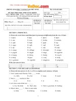 Đề thi chọn học sinh giỏi môn tiếng anh 6 huyện Phù Ninh, Phú Thọ năm 2014 2015