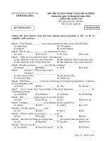 đề thi vào lớp 10 môn anh văn chuyên (45) 