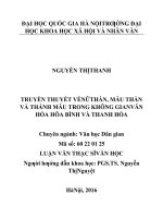 Truyền thuyết về nữ thần, mẫu thần và thánh mẫu trong không gian văn hóa Hòa Bình và Thanh Hóa