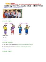 Giải bài tập SGK Tiếng Anh lớp 6 Unit 1 GREETINGS