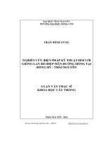 Nghiên cứu biện pháp kỹ thuật đối với giống lan Hồ Điệp Mãn Đường Hồng tại Đồng Hỷ  Thái Nguyên (LV thạc sĩ))