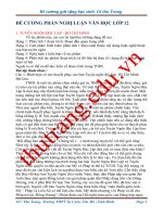 Đề cương Nghị luận xã hội lớp 12