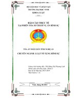 BÁO cáo THỰC tế PHIÊN tòa sơ THẨM vụ án HÌNH sự