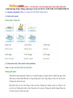 Giải bài tập SGK Tiếng Anh lớp 6 Unit 16 MAN AND THE ENVIRONMENT 