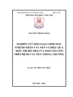 Nghiên cứu rối loạn lipid máu ở bệnh nhân vảy nến và hiệu quả điều trị hỗ trợ của simvastatin trên bệnh vảy nến thông thường