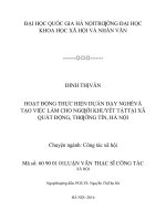 Hoạt động thực hiện dự án dạy nghề và tạo việc làm cho người khuyết tật tại Xã Quất Động, Thường Tín, Hà Nội
