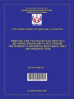 thiết kế, chế tạo mạch giao tiếp giữa hệ thống phanh abs và máy tính để thí nghiệm và mô phỏng hoạt động thực abs trên máy tính