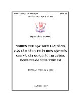 Nghiên cứu đặc điểm lâm sàng, cận lâm sàng, phát hiện đột biến gen và kết quả điều trị cường insulin bẩm sinh ở trẻ em