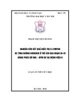 Nghiên cứu kết quả điều trị u lympho ác tính không Hodgkin ở trẻ em giai đoạn III+IV bằng phác đồ NHL – BFM 90 tại bệnh viện K