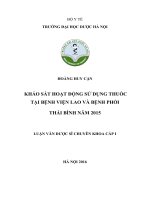Khảo sát hoạt động sử dụng thuốc tại bệnh viện lao và bệnh phổi thái bình năm 2015 