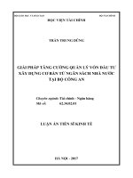 GIẢI PHÁP TĂNG CƯỜNG QUẢN LÝ VỐN ĐẦU TƯ XÂY DỰNG CƠ BẢN TỪ NGÂN SÁCH NHÀ NƯỚC TẠI BỘ CÔNG AN