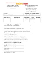 Đề thi chọn học sinh giỏi môn tiếng anh 6 trường THCS Trung Sơn, Phú Thọ năm 2011 2012