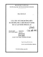 các yếu tố ảnh hưởng đến xu hướng mua chế phẩm vi sinh xử lý ao nuôi tôm sú as 