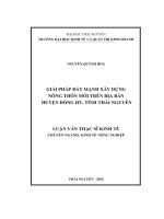 Giải pháp đẩy mạnh xây dựng nông thôn mới trên địa bàn huyện Đồng Hỷ, tỉnh Thái Nguyên (LV thạc sĩ))