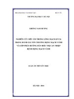Nghiên cứu siêu âm trong lòng mạch (IVUS) trong đánh giá tổn thương động mạch vành và góp phần hướng dẫn điều trị can thiệp bệnh động mạch vành