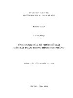 Ứng dụng của số phức để giải các bài toán trong hình học phẳng