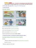Giải bài tập SGK Tiếng Anh lớp 6 Unit 13 ACTIVITIES AND THE SEASONS