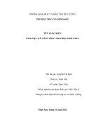 Sáng kiến kinh nghiệm giáo dục kĩ năng sống cho học sinh THCS 