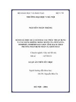 Đánh giá hiệu quả giảm đau sau phẫu thuật bụng và tác dụng không mong muốn của Fentanyl, Morphin, Morphin- Ketamin tĩnh mạch theo phương pháp bệnh nhân tự kiểm soát